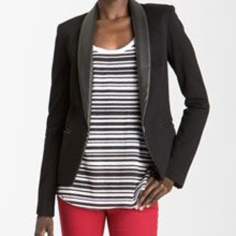 Rag & Bone Leather-Lapel Tuxedo Blazer